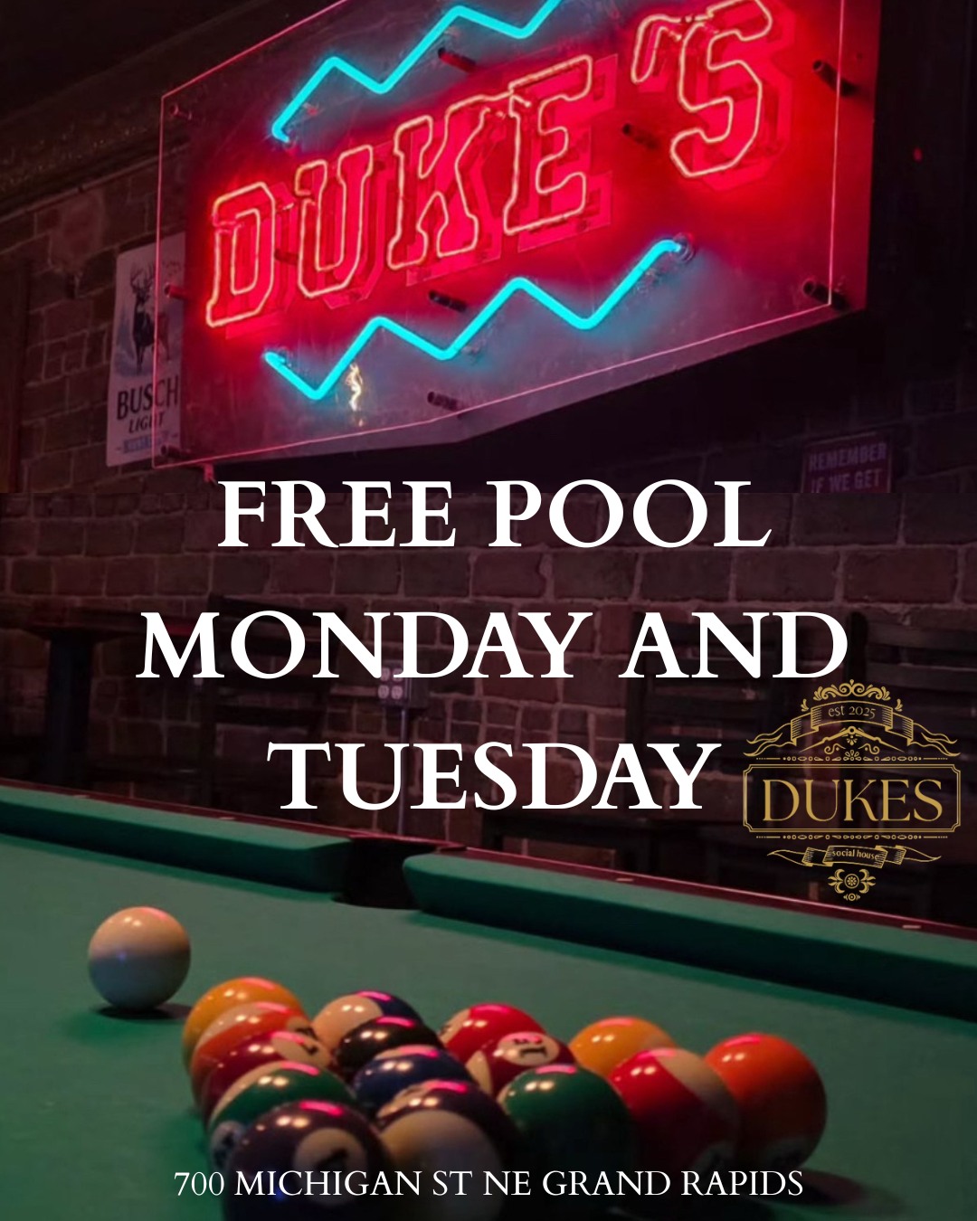 Free pool at Duke's